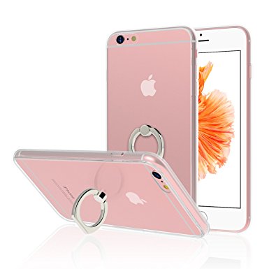 iPhone 6s Plus Case, JETech [Ring Holder Kickstand] Bumper Case Shock-Absorption and Anti-Scratch Clear Back for Apple iPhone 6 Plus / 6s Plus (HD Clear) - 3449A