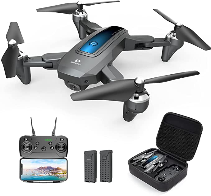 DEERC D10 Drone with Camera for Adults and Kids 1080P HD FPV Live Video, RC Quadcopter Helicopter with Waypoints, Altitude Hold, One Key Start, Headless Mode, Carrying Case Included