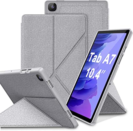 VEGO Case for Galaxy Tab A7 10.4”, Standing Origami Slim Lightweight Shell Protective Cover Support Auto Wake/Sleep, Compatible with Samsung Tab A7 10.4 Inch Model SM-T500 [2020 Release] （Gray）
