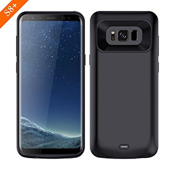 Modernway Samsung Galaxy S8 Plus Rechargeable External Battery Case,5500 mAh Slim Protective Portable Charging Case, Power Bank Charger Case for S8 Plus-Black