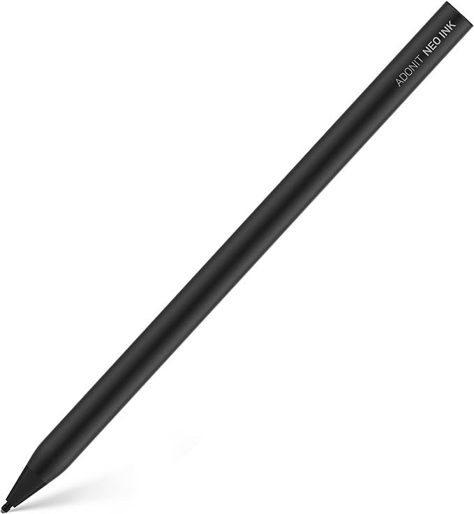 Adonit Neo Ink, Magnetic Attachable Stylus Pen for Microsoft Surface, 4096 Pressure Sensitivity, Tilt, Palm Rejection, Compatible with Surface Book/ Go/ Pro/ Studio, Surface Laptops- Graphite Black