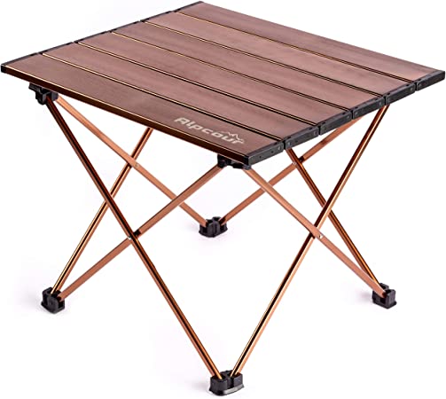 Alpcour Portable Camping Table – Lightweight, Compact Folding Side Table in a Bag with Aluminum Top & Heavy Duty Hinge for Easy Travel & Storage – Great for Outdoor BBQ, Backpacking, Tailgate & More