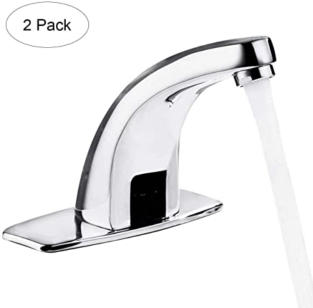 Yosoo 2 Pack Automatic Infrared Sensor Faucet, Zinc Alloy Smart Touchless Sink Faucet Kitchen Bathroom Water Tap