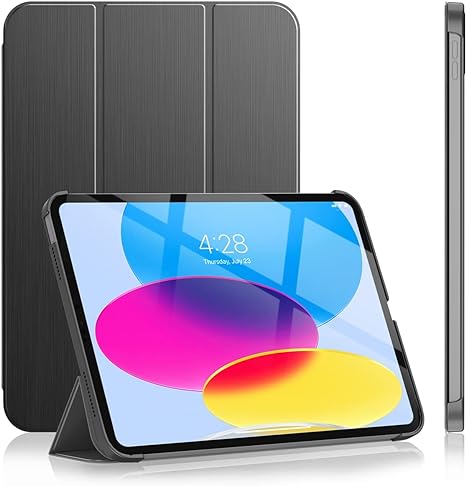 Soke Case for iPad 10th Generation(10.9-inch,2022) - [Smart Cover Auto Wake/Sleep   Slim Trifold Stand], Premium Protective Hard PC Back Cover for New Apple iPad 10.9 Inch - Dark Grey