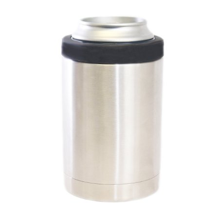 Stainless Steel Can Insulator - Anti-Sweat Double Wall Vacuum Insulated - Colder Than Yeti - Cold As Hell Guarantee - Can Insulated Thermos - 18/8 Kitchen Grade Stainless Steel