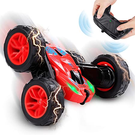 MSLAN Rc Car for Boys RC Stunt Cars,360°Flips Double Sided Rotating 4WD 2.4Ghz Remote Control Car with Sharp Dual-Color Headlights -Best Gift for 2-12 Years Old Kids