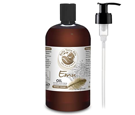 NEW Emu Oil. 16oz. Australian. Fully Refined. Organic. 100% Pure. Hair Growth Oil. Hexane-free. Reduces Inflammation. Prevents Hair Loss. Natural Moisturizer. For Hair, Skin, Nails, Stretch Marks.