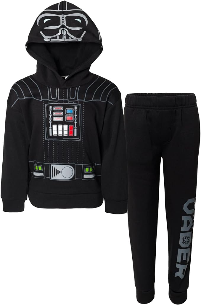 STAR WARS Darth Vader Boba Fett The Mandalorian Fleece Pullover Hoodie and Pants Outfit Set Little Kid to Big Kid