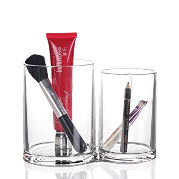 Weiai Clear Acrylic Brush Holder Makeup Organizer Cosmetic Box Storage Holder C110