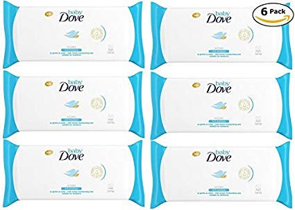 Dove Baby Wipes Rich Moisture, 50 Wipes (Pack of 6)