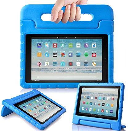 AVAWO Shock Proof Case for Fire HD 10 2017 Tablet - Kids Shockproof Convertible Handle Light Weight Protective Stand Case for Fire HD 10.1 inch (7th Generation, 2017 Release), Blue