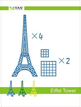 Soyan 2017 New Design 3D Pen Templates, Total 22 Pieces 3D Drawing Stencils Includes Eiffel Tower, Bicycle, Peacock, House, Helicopter etc. (EP1)