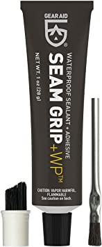 GEAR AID Seam Grip WP Waterproof Sealant and Adhesive for Tents and Outdoor Fabric, Clear, 1 oz