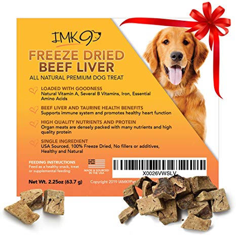 Beef Liver Treats Freeze Dried – All Natural High in Protein & Vitamins - 100% Pure Premium Beef, Grain Free – No Additives, Preservatives, Gluten, or Soy – For Dogs and Puppies – Made in the USA