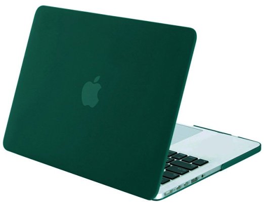 Mosiso MacBook Pro 13 Retina Case (No CD-ROM Drive), Ultra Slim Soft-Touch See Through Plastic Hard Shell Cover for MacBook Pro 13.3" with Retina Display A1502/A1425 (Newest Version), Peacock Green