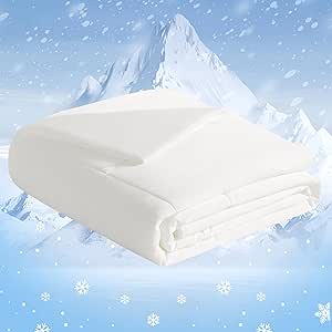 NTBAY Cooling Comforter Twin - Japanese Double-Sided Cold Tech Fabric Cooling Blanket for Hot Sleepers, Q-Max 0.45, All-Season Lightweight Blanket to Quickly Cool Down, 68x90 Inches, White