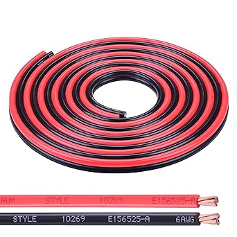 iGreely Flexible 6 Gauge Wire 10 Feet Stranded Oxygen Free Copper Electrical Wire for Solar Panel Automotive Car Marine Boat LED Light Wiring 6 AWG 10 Ft