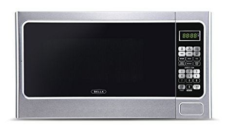 Bella BMO11ABTBKC 1000W Family-Sized Digital Microwave Oven, 1.1 cu. ft., Stainless Steel and Black