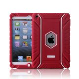 Honeycase Extreme-Duty Military Transformer Hybrid Shockproof and Drop Resistance Anti-slip Soft Silicone Case Cover for iPad Mini Red