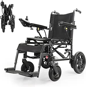 Electric wheelchair for Senior, adult intelligent all-terrain wheelchair, 500W strong power, 264Lbs Max load, 12Ah lithium battery, 9mi of driving range,strong and durable,easy to control,easy to fold