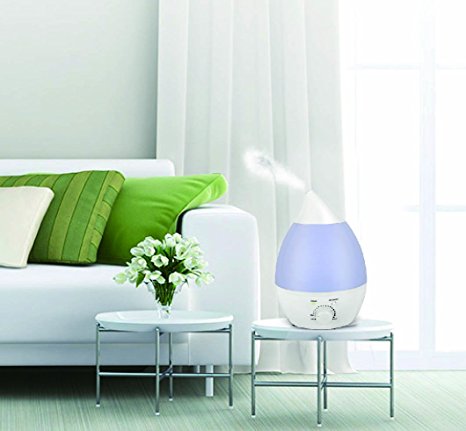 Ultrasonic LED Cool Mist Air Humidifier and Aroma Diffuser by North Point - 7 Color LED - Refreshes, Purifies, And Moisturizes The Air