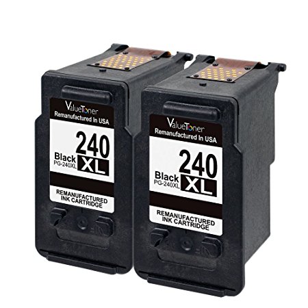 Valuetoner MG3620, Remanufactured Ink Cartridge Replacement PG-240XL 240XL High Yield (2 Black) for Canon Pixma MX532 MG2120 MG2220 MG3120 MG3122 MG3220 MG3222 MX432 MG3520 MX452 MX512 Printer