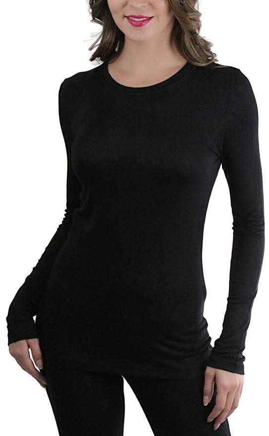 ToBeInStyle Women's Basic Crew Neck Long Sleeve Tee