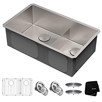 Kraus KHU103-32 Standart PRO Kitchen Sink Double Bowl, 32, 60/40