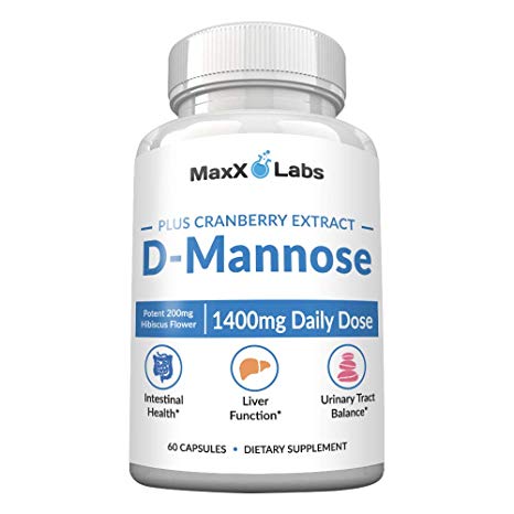 D Mannose Capsules - Fast Acting 1400 MG Extra Strength DMannose Capsule for Bladder Health with Potent Cranberry Extract and Hibiscus Flower Supports UTI Relief - Gluten-Free, Non-GMO Supplements