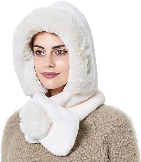 YEKEYI Women Winter Scarf Hat Head Warmer for Snow Boarding Knit Ski Hat Balaclava Knit Skull Cap Beanie Hat