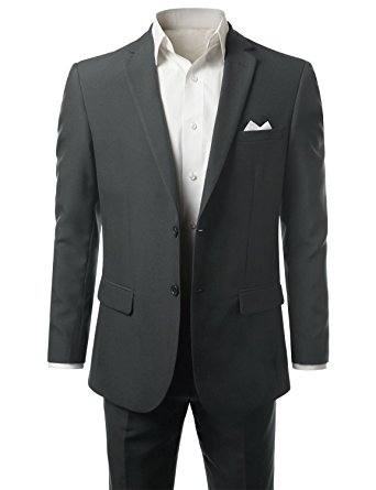 MONDAYSUIT Mens Two-Piece Slim-Fit Solid Two-Button Blazer Jacket & Trouser