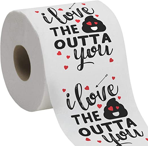 Funny Toilet Paper - Valentine's day gift - Birthday or Anniversary Gag Gifts, Romantic toilet paper bulk funny toilet paper roll - Bathroom gag gifts, Custom printed toilet paper