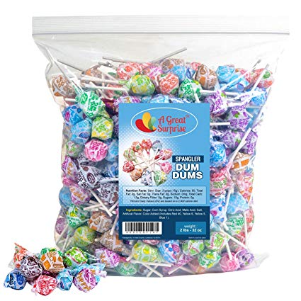DUM DUMS Lollipops - Bulk Candy - 2 LB (Approx. 120 pieces) of Assorted Flavor Pops