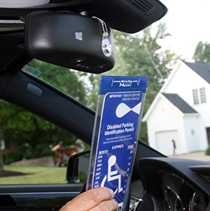 MirorTag Charm by JL Safety- A Novel Way to Protect, Display & Put Away a Handicapped Parking Placard. This Handicap Placard Holder comes with a detachable strong Magnet Charm that will never melt or bend or break in the sun. MAGNETICALLY snap On & Off your placard to a Magnet Charm you mount behind your rearview mirror once. Full protection, and ON and OFF in a snap. Maximum Tag size is 4.125" W by 10" L. Fits all mirror posts. Made in USA