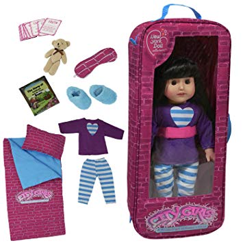 The New York Doll Collection 18 Inch Doll Bedding Travel Bag and Sleepover Set with 9 Accessories