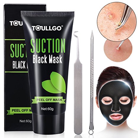 Peel Off Mask, Charcoal peel off mask, Black Mask with Tools Effective Remove black/white Head and Dead Skin, Suction Black Mask Nose Strip For Face Nose Acne Treatment Oil Control (60ml)