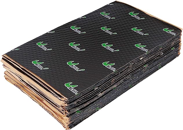 uxcell 34pcs 80mil 36sqft Car Sound Deadener Heat Insulation Mat Butyl Pad Damping Self Adhesive Deadening Material Roof Floor Sound Barrier Black