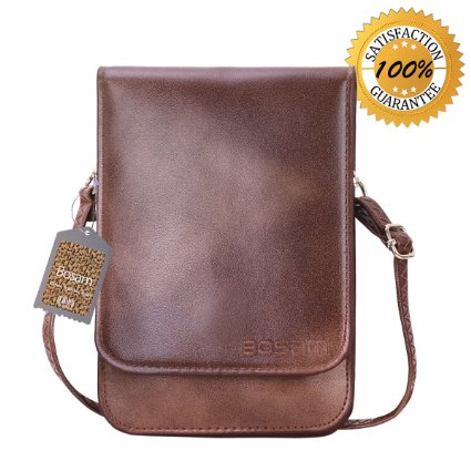 Bosam Cute Stylish Hot Summer Popular Universal Cross-body Large Cell Phone Case Girls Purse Touch Screen Cell Phone Case Cove Soft PU Leather Mobile Pouch Snap Button Shoulder Bag Phone Bag Key Bag with Detachable Strap for Apple iPhone 6 (4.7) iPhone 6 Plus (5.5) 5/5S/5C, Samsung Galaxy S5 S4 S3 Note 4 3 2, HTC One M8 M7 Desire 820/816, Sony Xperia Z3 Z2 Z1, Moto Lenovo Blackberry Vivo OPPO Mobiles and other Smartphones Under 5.5"