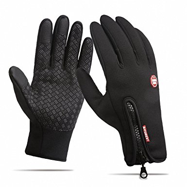 Waterproof Touchscreen Cycling Gloves Winter Warm Full Finger Outdoor Ski Snow Bike Women Men Adjustable Size Glove for Smart Phone