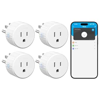 Govee Matter Smart Plug, WiFi & Bluetooth Plug Work with Alexa & Google Home, Smart Outlet with Schedule & Timer, Matter Smart Home with Voice & Remote Control, FCC & ETL Certified for Home, 4 Pack