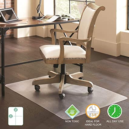 FRUITEAM Rectangle Office Chair Mat - 30" x 48" for Hard Floors, Transparent Hard Floor Protector with Non-Studded Bottom, BPA and Phthalate Free