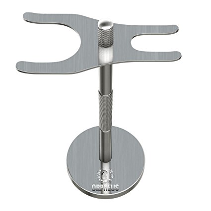 Orpheus Stainless Steel Stand for Shaving Brush and Safety Razor