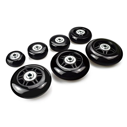 B.LeekS Luggage Suitcase Wheels with ABEC 608zz Bearings, Inline Outdoor Skate Replacement Wheels with Multiple Sizes, One Set of (2) Wheels