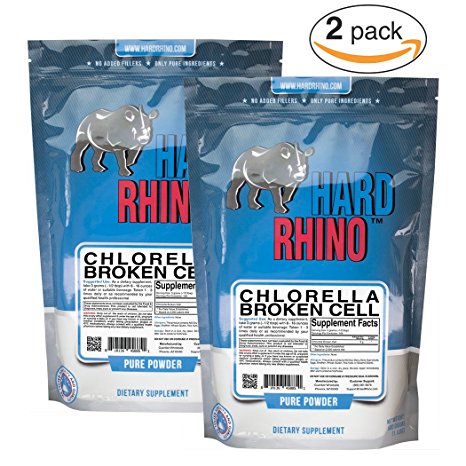 Hard Rhino Chlorella Broken Cell Powder, 1000 Grams (2.2 Lbs), Unflavored, Lab-Tested, Scoop Included