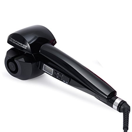 ELFINA Automatic Curling Iron, Professional Hair Curler with LCD Display-Black