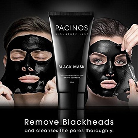Pacinos Blackhead Remover Deep Cleansing Peel Off Black Mask Active Charcoal Tearing Charcoal Masque, 1.76 oz.