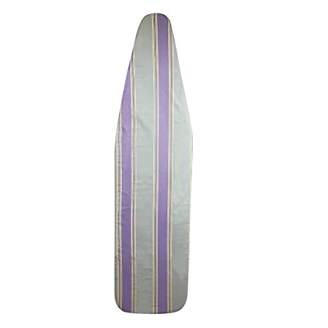 HOMZ 1915064 Premium Replacement Cover and Pad for Standard Width Ironing Board, 13-15" W x 53-55" L, Purple Diagonal Stripe