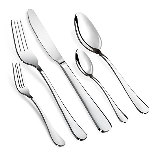 Teivio 20-Piece, Flatware set, Home Use Stainless Steel Western Tableware Dinnerware Cutlery Set knife fork spoon teaspoon, Service for 4