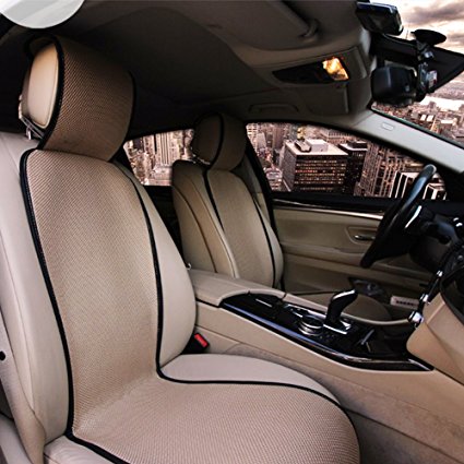 Heated Plush Car Seat Cover 12V Automobile Seat Heater Cushion Warmers Fit for All Vehicles (beige)