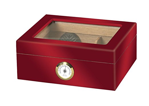 Quality Importers Desktop Humidor, Red